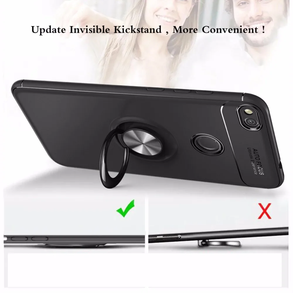 Voppton Soft TPU Case For Huawei P8 lite Case 2018 Car Holder Stand Magnetic Bracket Finger Ring For Huawei  P10 lite Honor V9 (5)