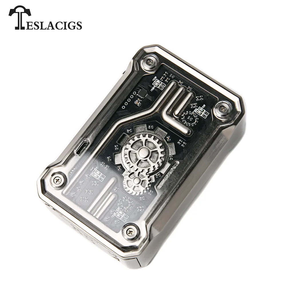 

Original Teslacigs Punk 220W Electronic Cigarette box Mod TC TCR VW VV Mode dual 18650 batteries RGB LED Lights box mod