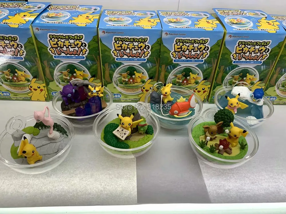 

6PCS Pikachu Pidgeotto Ponyta Suicune Ampharos Espeon Chikorita Wooper 5-7CM Mini PVC Figure Collectible Toys Retail