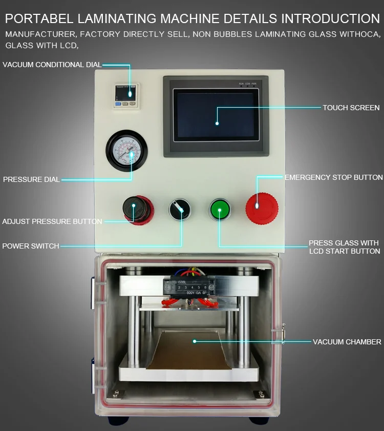 

YMJ OCA laminating machine for iphone for samsung edge lcd cold press laminating no need autoclave portable laminating vacuum