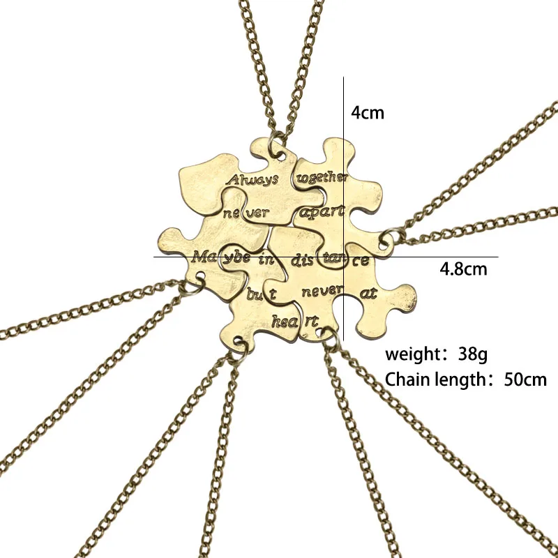 "Всегда вместе никогда не врозь" 5 шт./компл. головоломки цепочки и ожерелья лучших друзей для женщин обувь девочек Bff Jewelry BFF сувенир