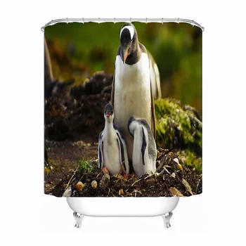 

Custom Emperor Penguins Shower Bath Curtain Mildewproof Waterproof Polyester Various Sizes#0421-21-25