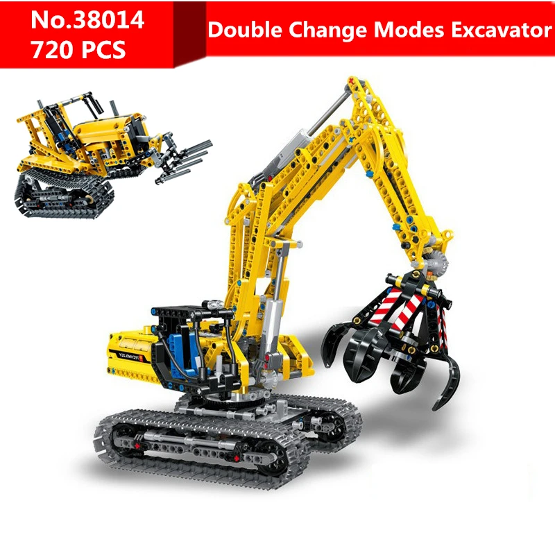 

720pcs DIY Two Modes Compatible Legoing Technic Excavator Model Building Blocks Brick Without Motors Set Kids Toys for Children