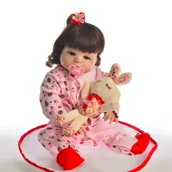 55 см корпус силиконовый Reborn Baby Doll игрушки настоящие виниловые полная модель Bebe, живой высокого класса Рождественский день рождения новый
