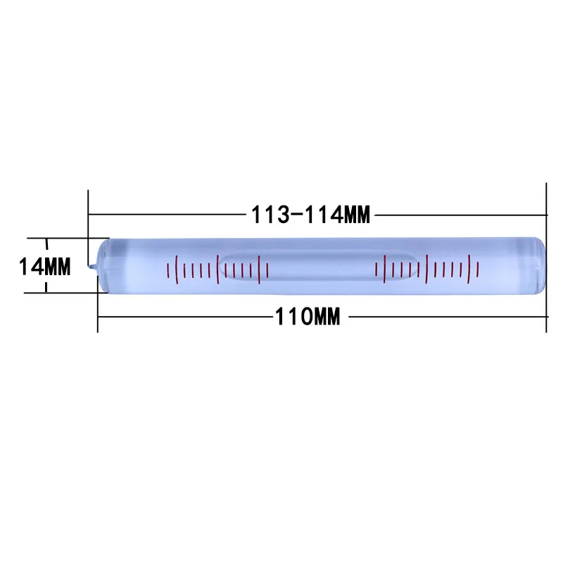 HACCURY Высокая точность i стеклянный nclinometer цилиндрический пузырьковый уровень цилиндрический спиртовой уровень флакон размер 14*114 мм точность " /2 мм