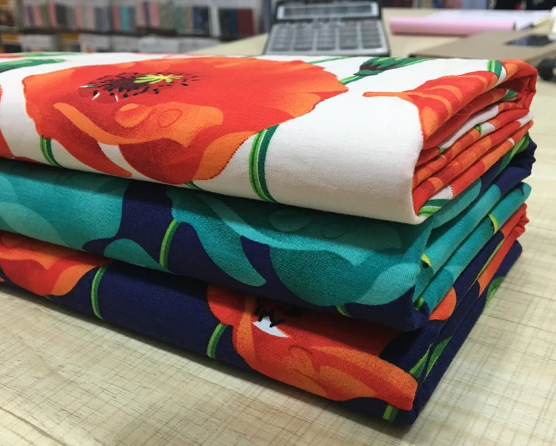 100 см * 147 Блестящий цветочный принт хлопок поплин ткани|cotton poplin fabric|poplin fabriccotton |