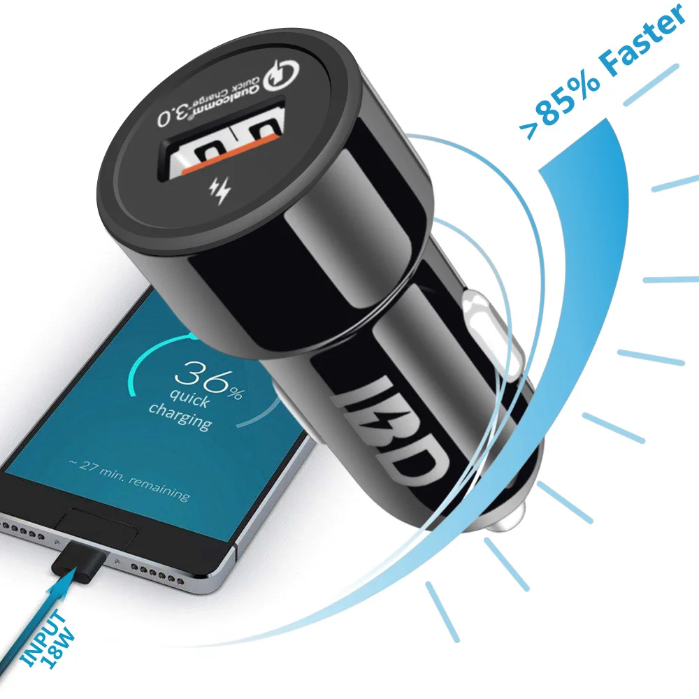 IBD321 USB 3 0 Fast Car Charger Android Phones Car Charger 18W Power Adapter With Micro
