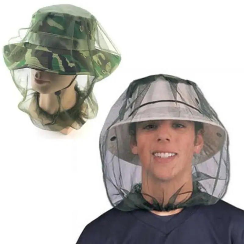 

Anti Mosquito Insect Hat Fishing Bug Mesh Head Net Face Protector Cap Head Cover Fisherman Hat Beekeeping Camping Mask