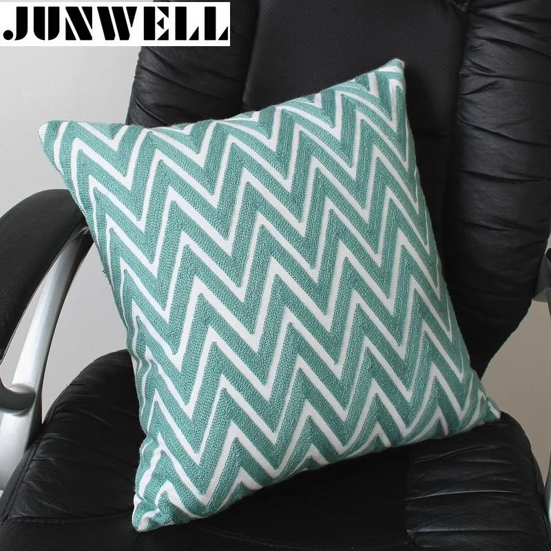 

Junwell New Arrival Cott on Canvas Cushion Embroidery Pillow Sofa Back Cushion Coussin Cojines Decorative 45x45cm Square