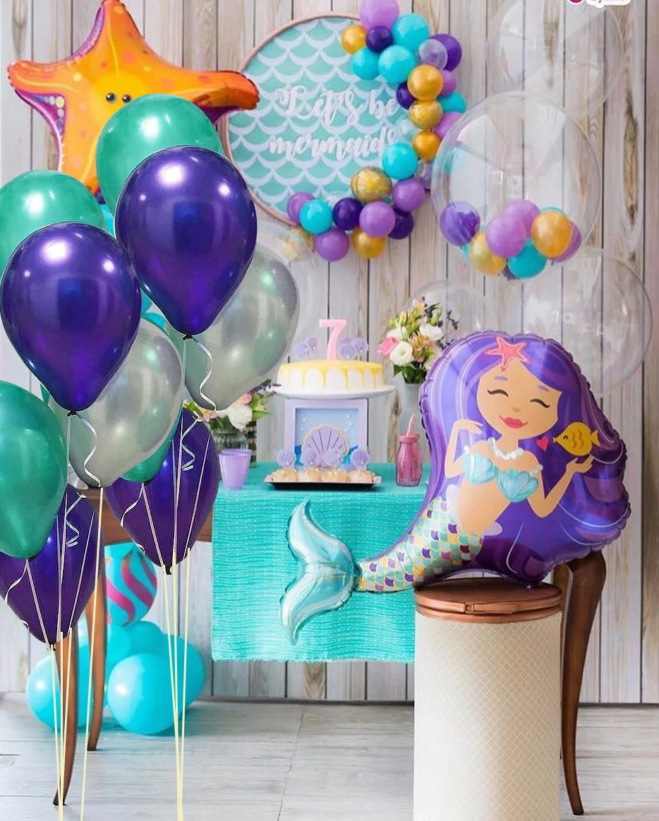 1 набор, 3 цвета, латексные воздушные шары русалки, надувные воздушные шары для дня рождения, свадьбы, вечеринки, декоративные принадлежности для вечеринки-девичника