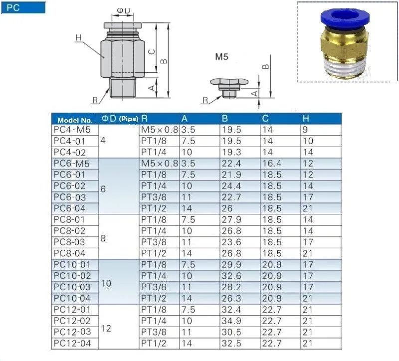 50pcs 6mm Air Pneumatic Pipe Tube to  18  Pneumatic fitting Quick Coupler Fitting Connector Pneumatic air  fitting PC6-01 (4)