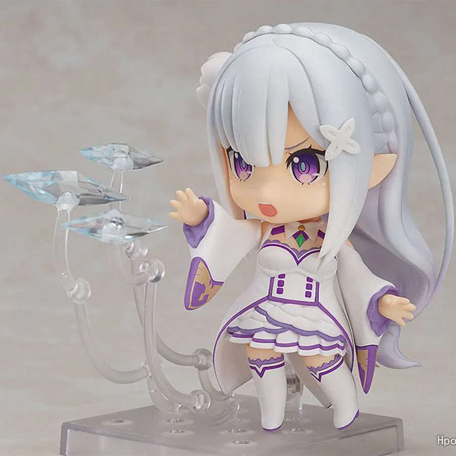 Аниме Re: жизнь в другом мире от нуля ПВХ фигурку 10 см Эмилия 751 Nendoroid подвижная модель куклы Коллекция игрушечные лошадки