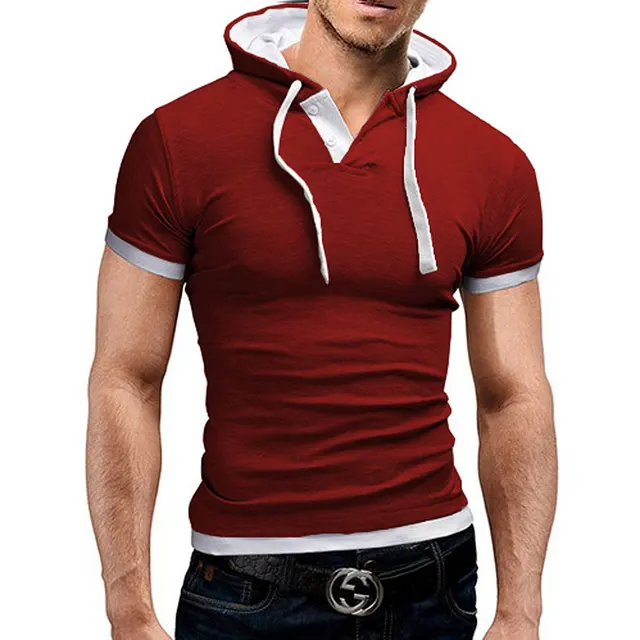 New Arrival Summer mens Hooded t shirt novelty fashion cap t shirts men