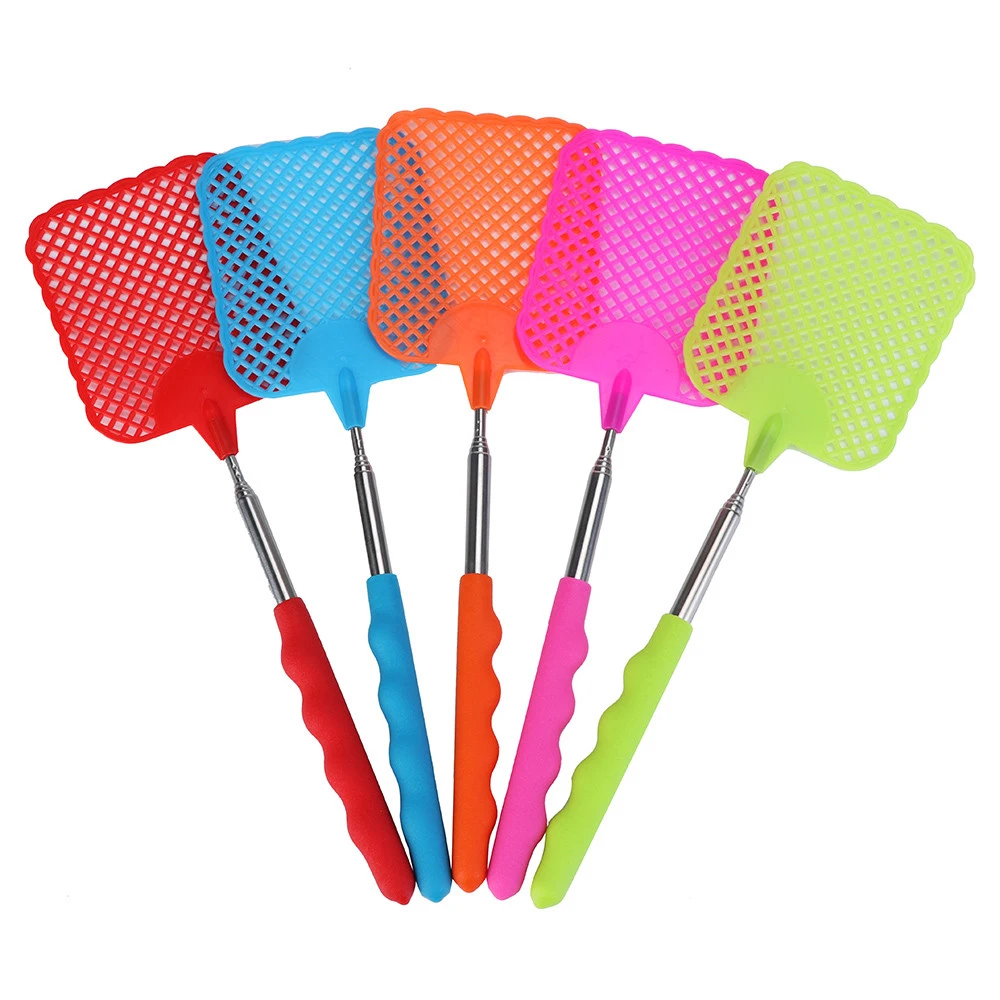 1pcs Plastic Telescopic Extendable Fly Swatter Prevent Pest Mosquito Tool mosquito killer Pest Control Tools Fly Swatter