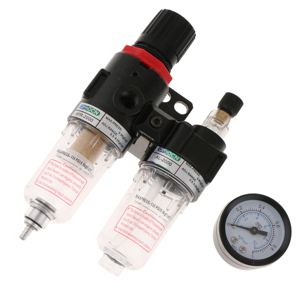 

AFC2000 1/4'' Air Filter Regulator Moisture Trap Pressure Gauge Compressor