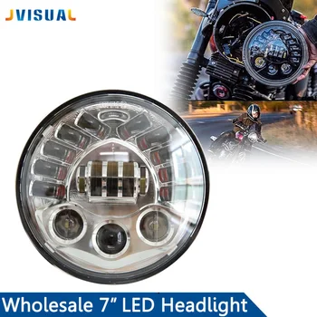 

7 Inch Led Headlight H4 DRL Round 7'' Headlights with Yellow & White Angel Eye for Jeep Wrangler Lada Niva 4x4