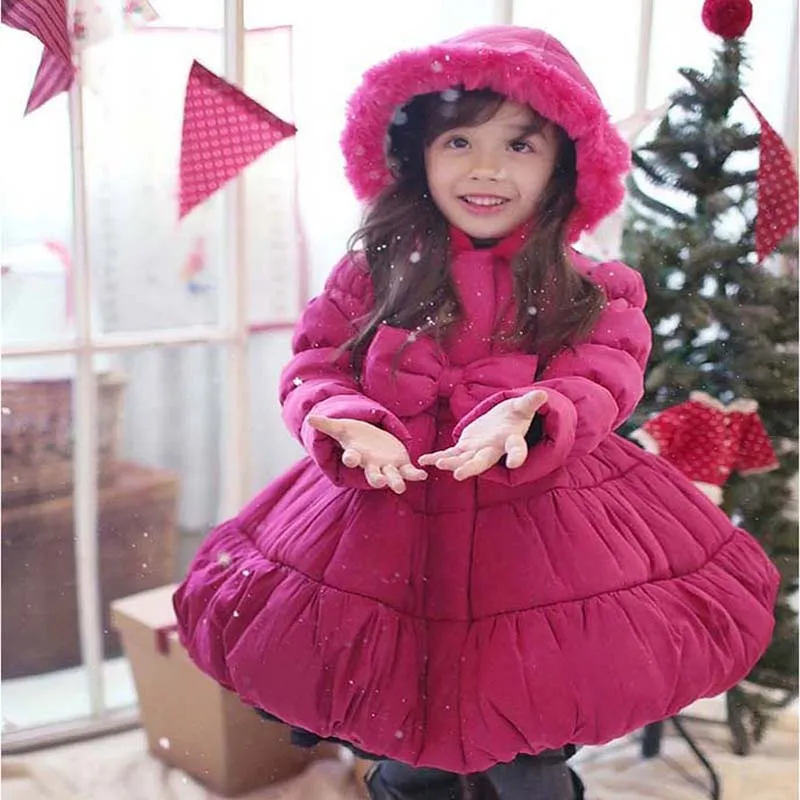 toddler Girls winter Dress 2 7y Children warm Clothing Ruffles Long