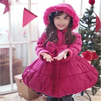 

toddler Girls winter Dress 2-7y Children warm Clothing Ruffles Long-Sleeved baby Dresses Thick Velvet Girls christmas Clothes
