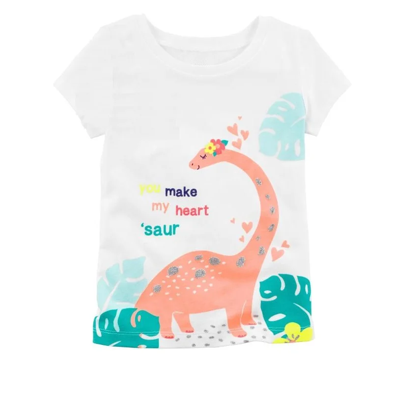 Dinosaur Baby Girl T Shirts Summer Newborn Tops 100 Cotton Babies