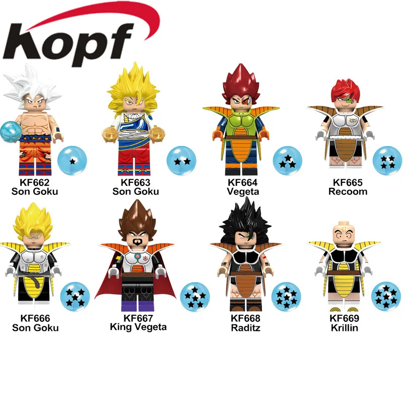 

Legoing Dragon Ball Z Building Blocks Son Goku Vegeta Recoom Raditz Krillin Ninajagoly Model For Children Toys Gift KF6057