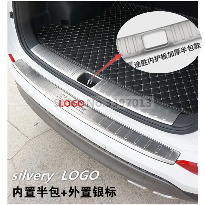 

For Hyundai Tucson 2015 2016 2017 Car Trunk Rearguard Covers Internal +External Decoration Bumper Accessories Car-styling