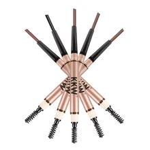 Карандаш для бровей коричневый двухсторонний натуральный водонепроницаемый черный коричневый легко носить стойкий макияж для глаз 5 цветов