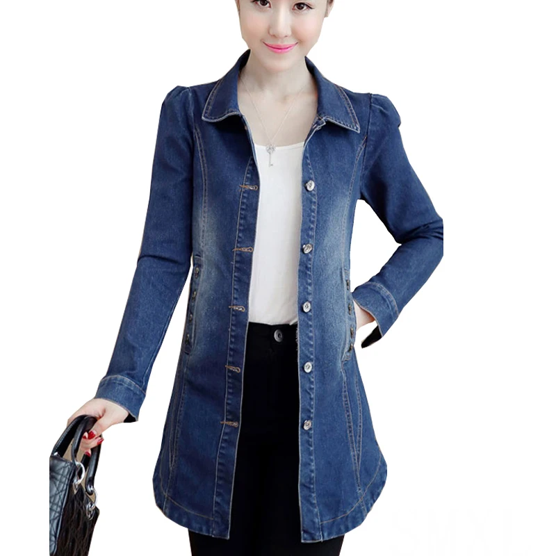 

xsml new Jeans Coat cotton blue new Women Basic Coats Autumn Denim Jackets Vintage Long Sleeve Loose Female Casual Girls Outwear