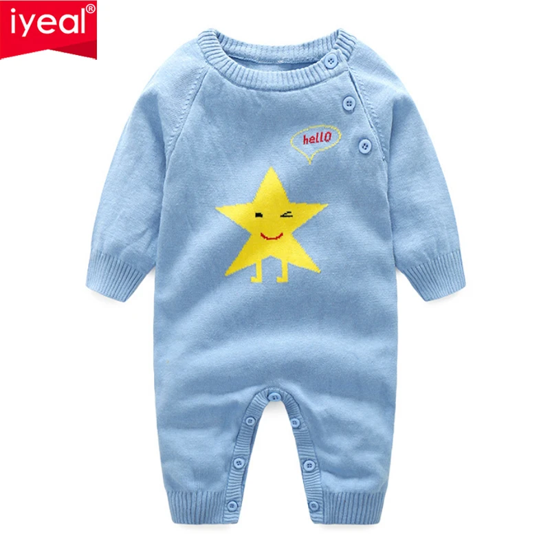 

IYEAL Autumn Winter Newborn Baby Girls Boys Cartoon Knitted Romper Infant Long Sleeve Jumpsuit Outfits 0-18 M Baby Clothes