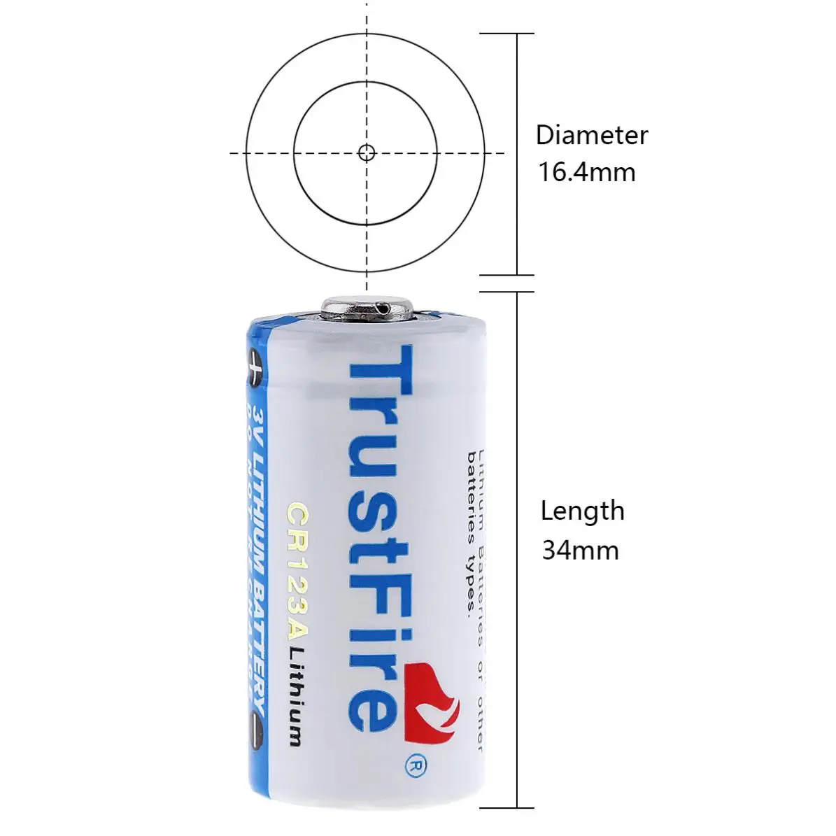 4 шт./лот 3V 1400mAh 16340 CR123A литиевая батарея с предохранительным клапаном для Светодиодный фонарей/фар/камер