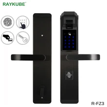 RAYKUBE Electronic Fingerprint Door Lock Home Anti-theft Lock Fingerprint Verification Intelligent Lock With Password RFID R-FZ3 cadeado free shipping fingerprint lock household anti theft door zinc alloy slide phone remote password unlock for intelligent