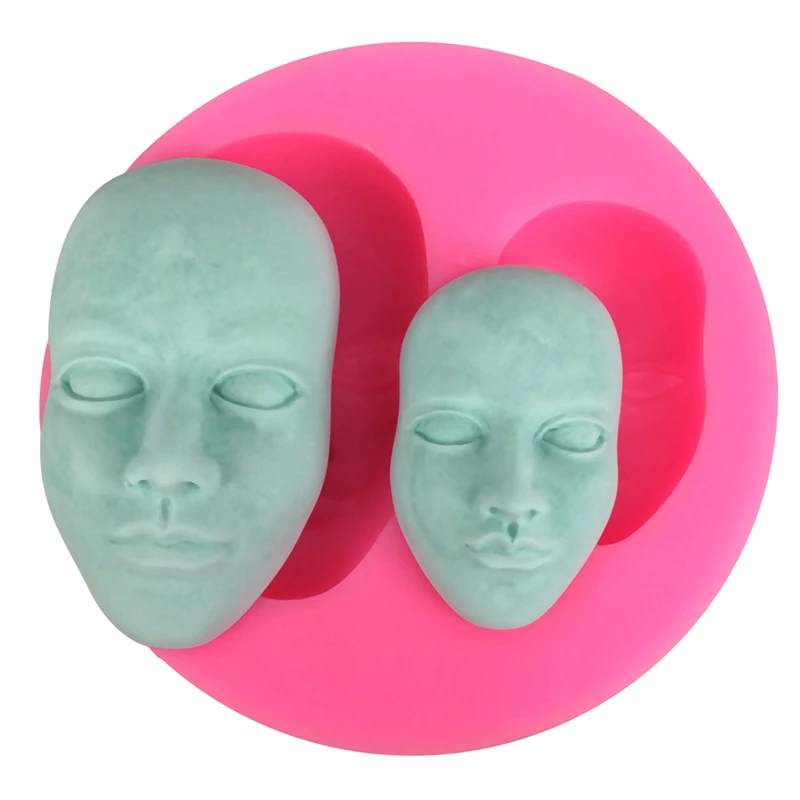 

Human Face Silicone Mold Fondant Molds Chocolate Polymer Clay Mould For Cake,Candy,Sugar craft Kitchen Baking Tools