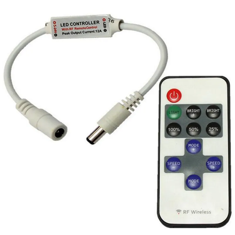 Led Dimmer DC5-24V 12A Mini Wireless RF Controller 11Keys RF Remote Controll for 5050/3528 Single Color LED Strip Flexible Light