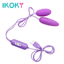 IKOKY Sex Toys for Women Female 2 Shapes Vibrating Eggs USB Vibrators Dildo Realistic Multispeed 12 Frequency Adult Product