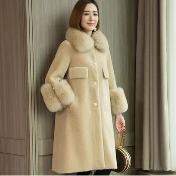 

Real Fur Winter High quality Women's Warm Fur Jacket 2020 New Fashion Temperament Elegant Solid color Women's Fur Coat NUW283