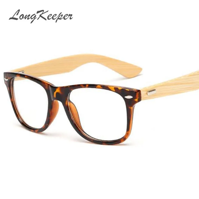 LongKeeper Винтаж мужская оправа для очков Мужская Для женщин из бамбука и дерева от близорукости, по рецепту очки с оптическими линзами оправа с четкими линзами
