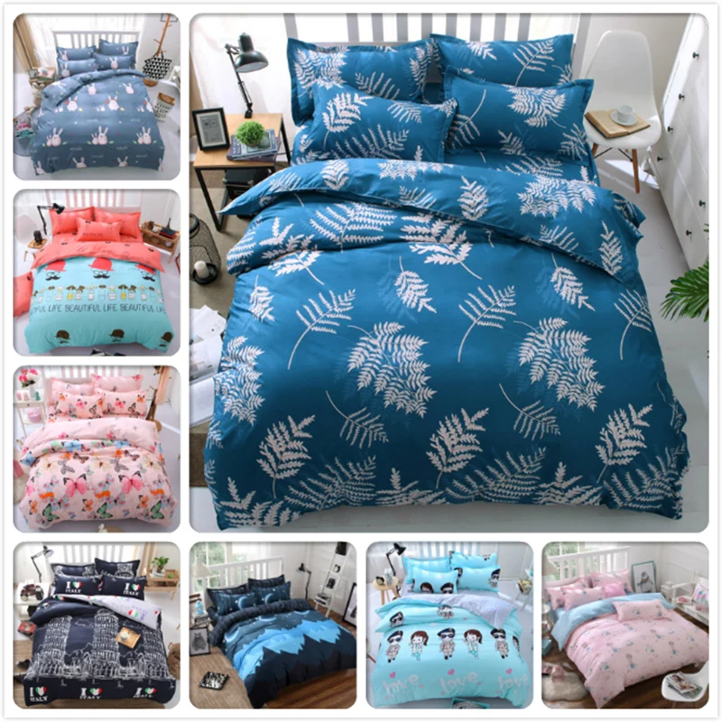 

Comfort Soft Warm Bedding 4pcs Set Full King Queen Twin Double Size Bed Sheet 1.5m 1.8m 2m 2.2m Child Kids Duvet Cover Bedlinens