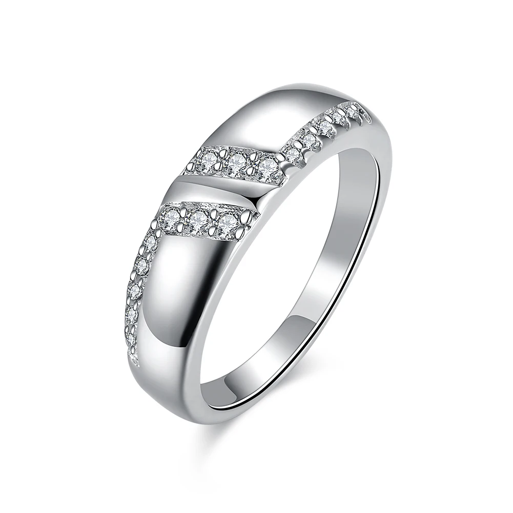 Женское свадебное кольцо с инкрустацией из фианита ширина 6 мм|set rings for women|set ringsbrand