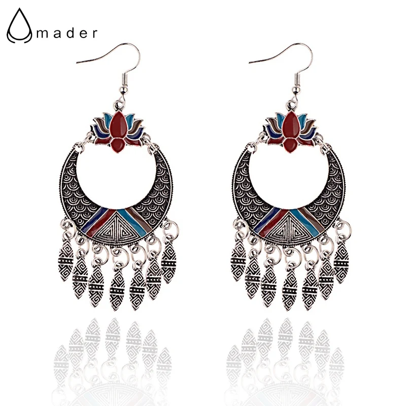 

Amader Egypt Vintage Colorful Lotus Jhumka Beads Tassel Earrings For Women Retro Turkish Tribal Gypsy Indian Jewelry HXE069