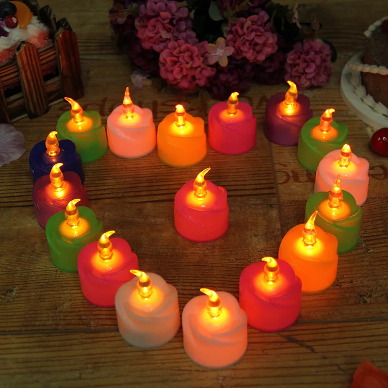 

Colourful 24pcs/pack Decorative LED Candle Flickering Flameless LED Nightlight Holiday Lights Party Wedding Candles Home Decor