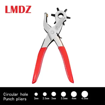 

LMDZ 6Size Leather Belt Hole Punch Household leathercraft Plier Eyelet Puncher Revolve Sewing Machine Bag Setter Tool Watchband