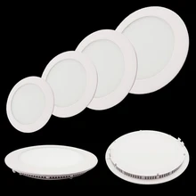 Ультратонкий Светодиодный панельный светильник 3 Вт 4 Вт 6 Вт 9 Вт 12 Вт 15 Вт 25 Вт светодиодный потолочный встраиваемый сетчатый светильник/круглый панельный светильник