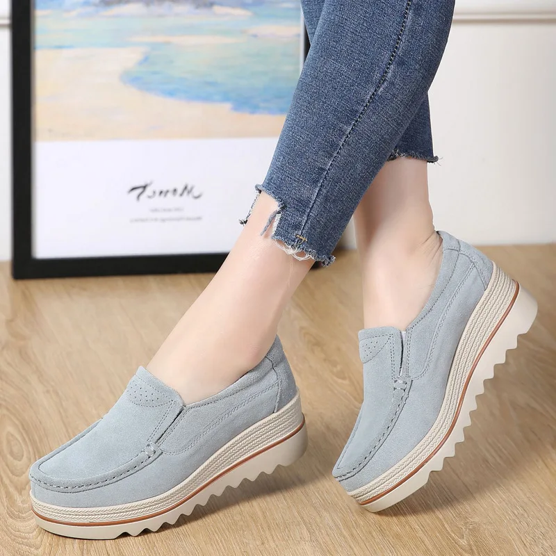 

Sneakers Women Newest Women Vulcanize Shoes tenis feminino Plus Size Genuine Leather Shallow Women Casual Shoes platform sneaker