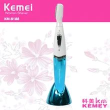 Женская бритва Водонепроницаемая Женская Депилятор для бритья для бикини линия подмышек бровей титановое лезвие 2 цвета тример Kemei XL-8188