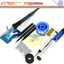 Прецизионная подсветка цифровой ЖК Регулируемый Электрический паяльник Комплект Регулируемый сварочный инструмент ESD паяльная станция 220 в 90 Вт