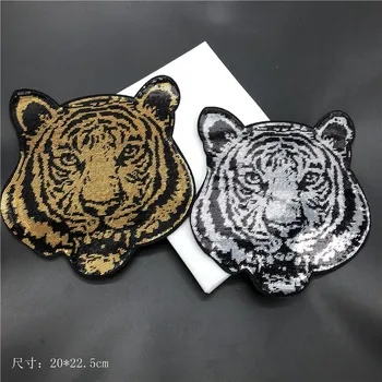 

DIY Sequined Tiger Head Cloth Sticking Trend Label 20cm*22.5cm