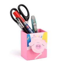 Прелестные Рождественские мультфильм о розовой свинье клипса для заметок деревянный Настольный карандаш ручка держатель чашки для органайзера канцелярские принадлежности для школы держатель