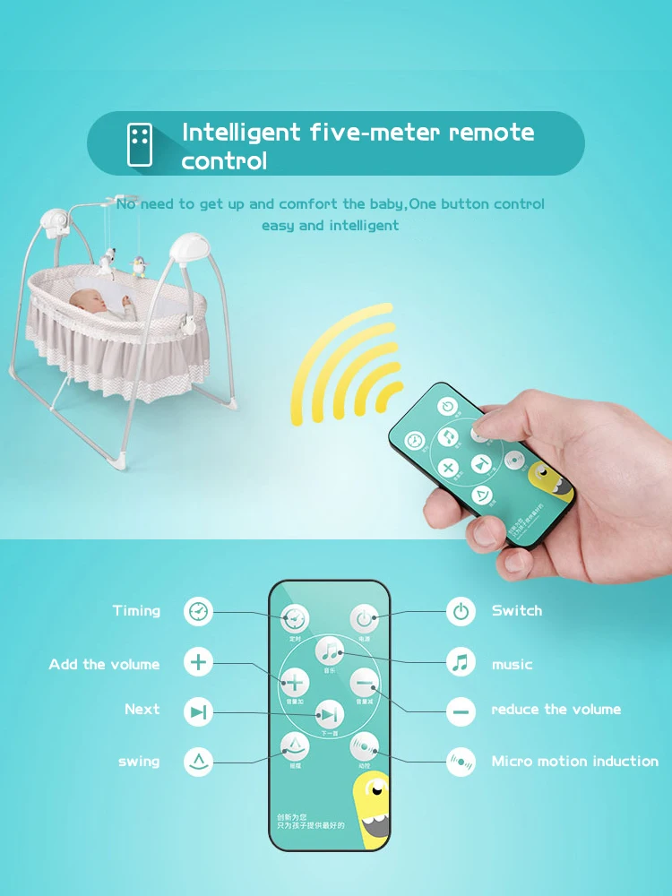 Быстрая! Качающаяся кровать для новорожденного с музыкой, электрическая колыбель для сна, корзина для сна, детская кроватка для сна 0-36 месяцев, интеллектуальная кровать-качели для сна
