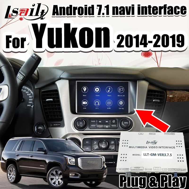 Android 7,1 gps навигация видео интерфейс для Yukon- GMC Intellink Поддержка беспроводной carplay/youtube по Lsailt