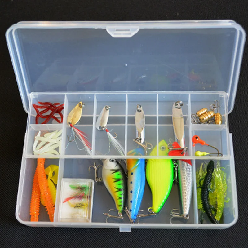 Fishing Lure Kit Lure Hard Bait Spoon Wire Bait Shrimp Grub Worm Soft