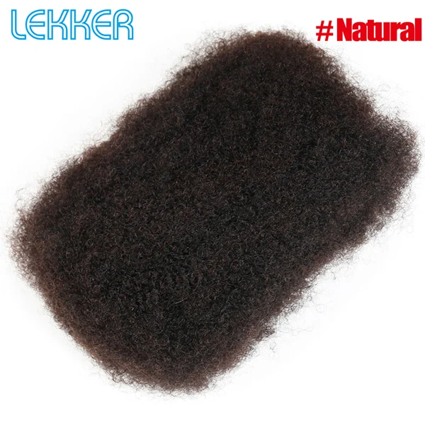Lekker бразильские Remy человеческие волосы афро кудрявые вьющиеся волосы для наращивания оптом - Цвет волос: Natural
